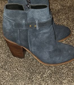 Blue Suede Booties Small